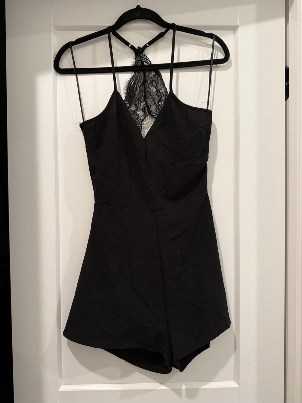 Pull&Bear Black Lace-Back Romper Dress